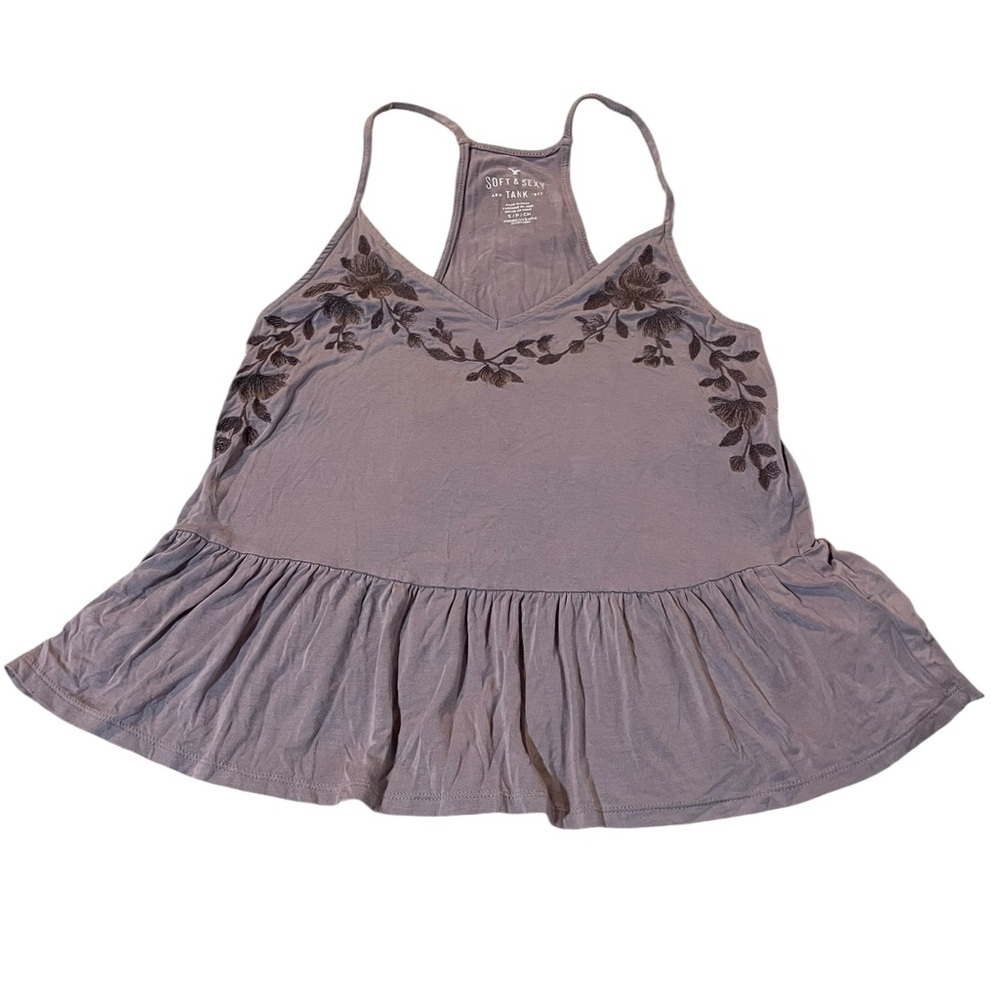 American Eagle Outfitters Lavender/mauve Camisole with Floral Detail